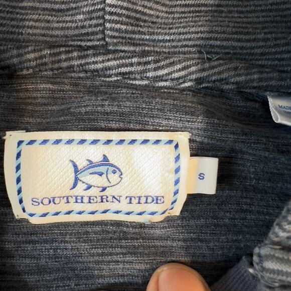 Southern Tide Hoodie Sweatshirt S Drawstring Hood Kangaroo Pouch Henley Style - Picture 2 of 15